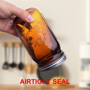 Frasco de Vidrio de Boca Ancha de 1000 ml con Tapa para Bebidas y Almacenamiento de Alimentos, para Uso con Galletas, Impresión Serigráfica, Venta Caliente - Product Image 6