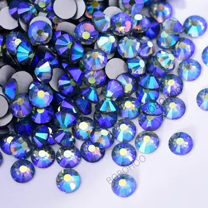 BOBOHOO Wholesale SS3-SS30 Normal Faceted Flat Back Round Glass Stones Crystal Rhinestones For Clothes