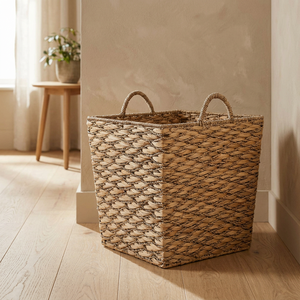 Panier tissé en jacinthe d'eau de haute qualité panier de sac à linge personnaliser la taille organisateur d'espace de cuisine - Product Image 6