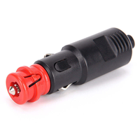 Connecteur de prise allume-cigare de voiture mâle 12V avec fusible LED rouge noir