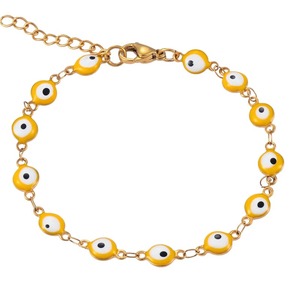 Pulsera de Ojo Turco al por Mayor, Cadena de Acero Inoxidable con Cuentas Esmaltadas de Colores, Joyería de Protección de la Suerte, Regalos para Hombres y Mujeres - Product Image 4