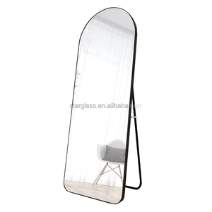 Biểu Tượng Tùy Chỉnh Hiện Đại Đầy Đủ Chiều Dài Sàn Gương Tròn Góc Hình Chữ Nhật Nhôm Khung Hợp Kim Hot Bán Trang Trí Nội Thất Thủy Tinh - Product Image 4