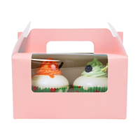 Boîte à gâteaux d'anniversaire en papier écologique Poignée pour sushi Cupcakes pour biscuits Donuts Traiteur Déjeuner Cadeau pliant Boulangerie Style Desig
