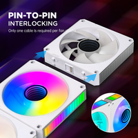 Module de miroir 120mm Infinity Daisy-Chain 5V Ventilateur ARGB & PWM 120mm Triple Pack avec contrôleur adapté au boîtier d'ordinateur