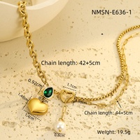 Collier avec pendentif cœur en zircon vert personnalisé, cadeau pour femmes, collier en acier inoxydable plaqué or de haute qualité, bijoux imperméables pour femmes