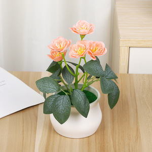 Rose artificielle en pot Yiwu Datuo Florist, 15x18 cm, décoration réaliste pour la maison, le bureau, l'hôtel, le restaurant - Product Image 3