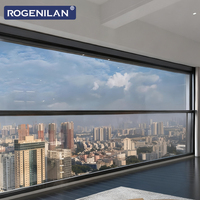 Rogenilan Minimalistische Hurrikan-Beständige Aluminium-Elektrohebefenster Energiesparende Doppelt Gehärtete Glasfenster für Häuser