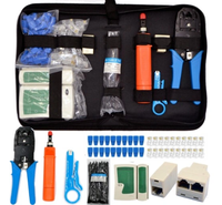 Kit d'outils de réparation de réseau de prises multimodulaires Pince à sertir RJ45 Testeur de câble Lan Outils de test de dénudeur