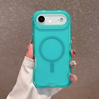 Coque de téléphone portable magnétique IVYMAX 3-en-1 colorée, antichoc, en TPU et PC mat, transparente, pour iPhone 17 Air