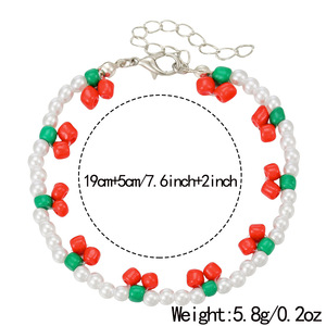 Faux Pearl <b>Bracelet</b> With Red Green <b>Beads</b> For Children Gift Jewelry Yiwu Origin D2025 1 - Product Image 4