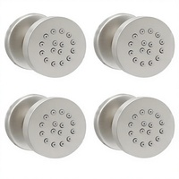 Jet de douche mural rond HOMEDEC en laiton nickel brossé avec tête de massage pivotante, lot de 4