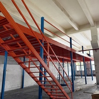 Plateforme en acier modulaire réglable robuste pour mezzanine, rayonnage à palettes multicouche empilable, revêtement en poudre anti-corrosion pour