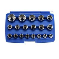 19 pièces avec étui de rangement 1/2 pouces entraînement métrique 8mm-36mm jeu de douilles cannelées 12 points