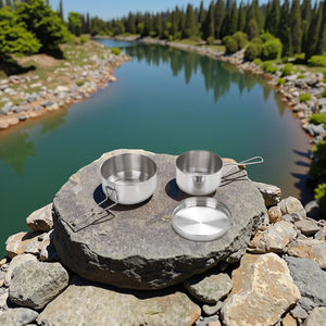 Juego de Utensilios de Cocina Portátiles de Acero Inoxidable al por Mayor, Juego de Loncheras para Campamento, Ollas con Mango - Product Image 5