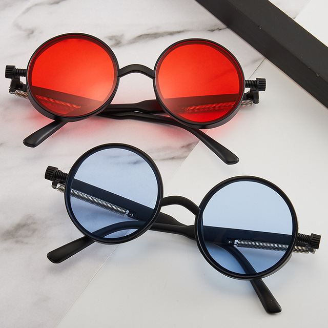 Classic Gothic Steampunk Sunglasses Luxury Designer High Quality Men and Women Retro Round PC Frame Sunglasses for Summer Gift