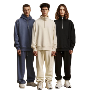 Factory Direct Men's Quarter Zip Fleece Soft Shell <b>Jacket</b> with Embroidered Logo Acid Wash Finish - Product Image 2