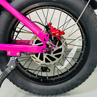 Bicicleta Eléctrica Rosa, Fatbike, Moped Eléctrico, Bicicleta de Montaña Eléctrica con Batería de Litio, Bicicleta Eléctrica Híbrida para Chicas y Mujeres