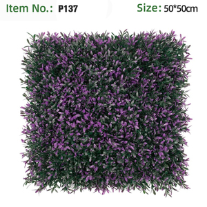 Panneau de haie murale en herbe artificielle verte 50x50cm, mélange de feuilles de lance variées, plante artificielle pour aménagement paysager, décoration extérieure commerciale - Product Image 2