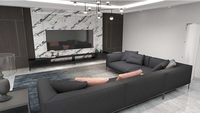 Panneaux muraux décoratifs modernes en PVC imperméable, motif marbre damassé, finition brillante avec revêtement UV, pour salle de bain, entrepôt et usage commercial.