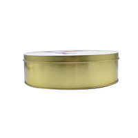 Boîte en métal ronde vide dorée avec couvercle, compatible four, pour gâteaux, biscuits et cadeaux, 6,6 x 2 pouces et 8 x 2,5 pouces