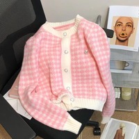 Cárdigan Corto de Punto para Mujer WQZ26257, Chaqueta Corta Informal, Prenda Exterior de Estilo Juvenil