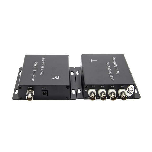 4 Channel HD-CVI/TVI/AHD Coaxial 1080P Video Quadruplex Multiplexer Monitor Coaxial Cable DC12V 1A Video Balun 100 Meters