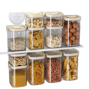 Airtight Jar For Storing Grains Cereals <b>Square</b> Transparent <b>Plastic</b> <b>Container</b> With Buckle Lid Moisture Proof Food Storage - Product Image 2