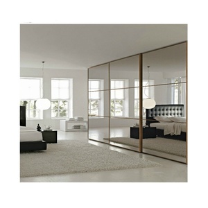 Customized Modern Furniture Wardrobe Cabinet with 6mm Thick Glass Door <b>Mirror</b> Wood <b>Frame</b> Movable Storage-Available Various Sizes - Product Image 1