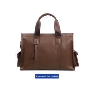 Maletín y Bolso de Mano Cruzado de Cuero Genuino para Hombre, <span class=keywords><strong>Bolsa</strong></span> para Computadora de Gran Capacidad con Forro de Poliéster, Impermeable para Verano - Product Image 6