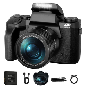 Caméra vidéo numérique 4K 64MP, caméra Vlog 4K, caméra de streaming avec Wifi, écran tactile, pour la photographie et le streaming en direct - Product Image 6