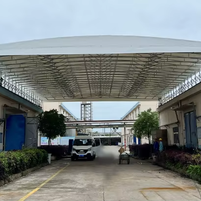 Large Modern Steel Frame Waterproof Arch Roof Electric Sliding Canopy 100 Sq. Ft. Coverage for Outdoor Warehouses Parking Lots