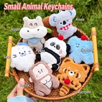 Porte-clés en peluche animaux de la ferme originaux en gros, pendentifs doux en forme d'animaux en peluche, breloques mignonnes pour sacs et sacs à dos, cadeau personnalisé