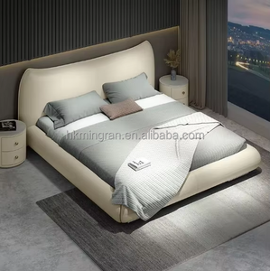 Italian Minimalist Light Luxury Modern High Quality King Size Leather <b>Bed</b> for Hotel and Home - Product Image 6