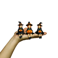 Ensemble de trois figurines de sorcières et citrouilles pour la nuit d'Halloween, accessoires de décoration DIY, mini décorations de table pour les fêtes