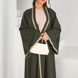 Sharut venta al por mayor islámica Turquía EID Ramadán modesto Abaya bata Kimono mujer musulmana mujeres vestido Nida bordado Dubai Abaya 2025 - Product Image 2