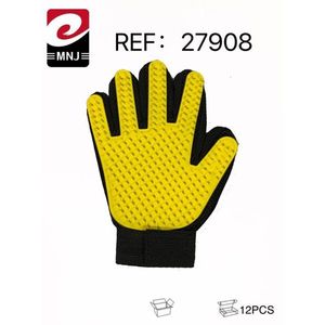 Dog Bath Gloves Yellow Black Non Slip For Pet Grooming 12Pcs - Product Image 3