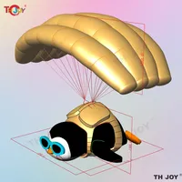 Pingouin gonflable d'intérieur avec parachute pour accrocher