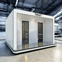 Cabine de toilettes publique mobile modulaire moderne, écologique, préfabriquée pour chantier, parc, toilettes portables publiques