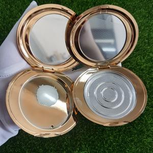H005 özelleştirilmiş yedek altın ince toz kek kutusu Metal Oval kutu alüminyum ayna kozmetik ekran baskı logosu - Product Image 2