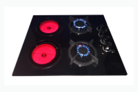 Ventes Flash : Table de Cuisson Céramique Encastrable 2 Feux Gaz et Électrique pour Hôtels et Foyers