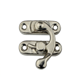Horn Lock Rectangle 27x32mm White Right Hook Wooden Box Buckle <b>Lockable</b> Craft Gift Use BB43 - Product Image 1