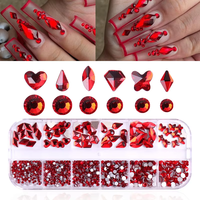 Mixte 12 Grilles Accessoires pour Ongles Art Crystal Nail Diamond's Rhinestone