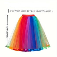 Jupe tutu arc-en-ciel de carnaval en organza et mousseline à volants, costume Y2K longueur cheville pour femme adulte grande taille, fête d'Halloween et Pride