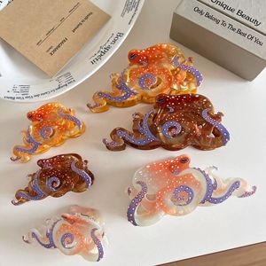 Pinzas de Pelo de Acetato con Diseño de <span class=keywords><strong>Pulpo</strong></span> Marino, Ecológicas, de 12 cm y 7.5 cm, con Impresión Personalizada, Color Personalizado - Product Image 3