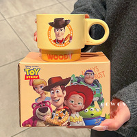Ensemble de tasses en céramique empilables Toy Story 4 pièces 300 ml Woody Buzz Jessie Alien Tasse à café en dessin animé Boîte cadeau