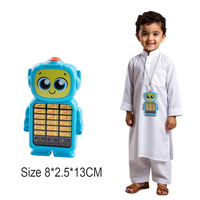 Jouet Téléphone Portable Éducatif pour Tout-Petits : Apprentissage de l'Arabe (18 Langues), Jouet d'Apprentissage des Langues pour Bébé, Ordinateur Portable Éducatif, Alphabet Musulman Islamique
