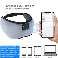 Masque de sommeil Bluetooth avec écouteurs sans fil, cache-yeux en coton, casque musical avec micro mains libres pour dormeurs latéraux, cadeau