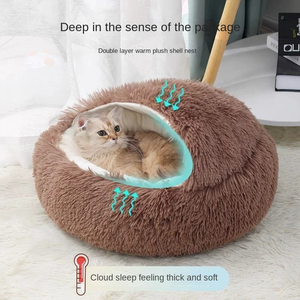 เตียงนอนแมวแบบมีที่คลุมในฤดูหนาวสำหรับสุนัขและแมว - Product Image 5