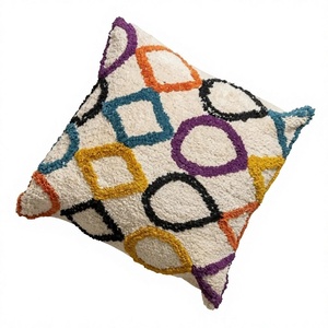 High Quality Tufted Cotton Cushion <b>Cover</b> Embroidered Woven Techniques for Home Living Room <b>Sofa</b> Bed Waist Pillow Hotels By ITHL - Product Image 1