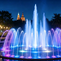 Fontaine d'eau musicale programmable de luxe avec jets d'eau et laser, performance IP68, LED RGB étanche, acier inoxydable, fontaine d'eau dansante